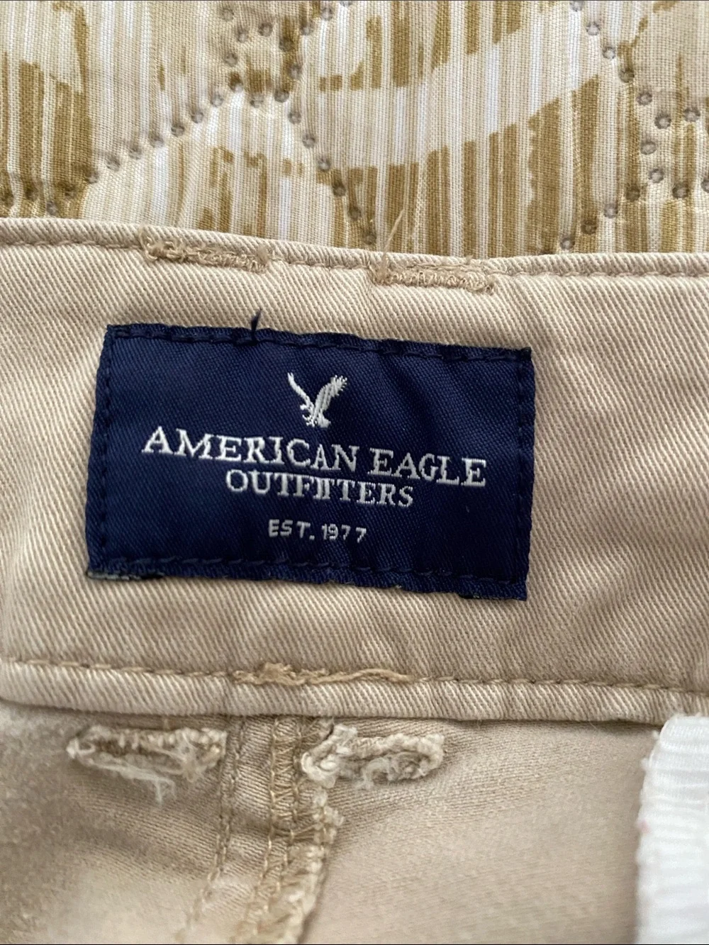 American Eagle Outfitters Women’s Tan  Bermuda Stretch Design Shorts Size 14